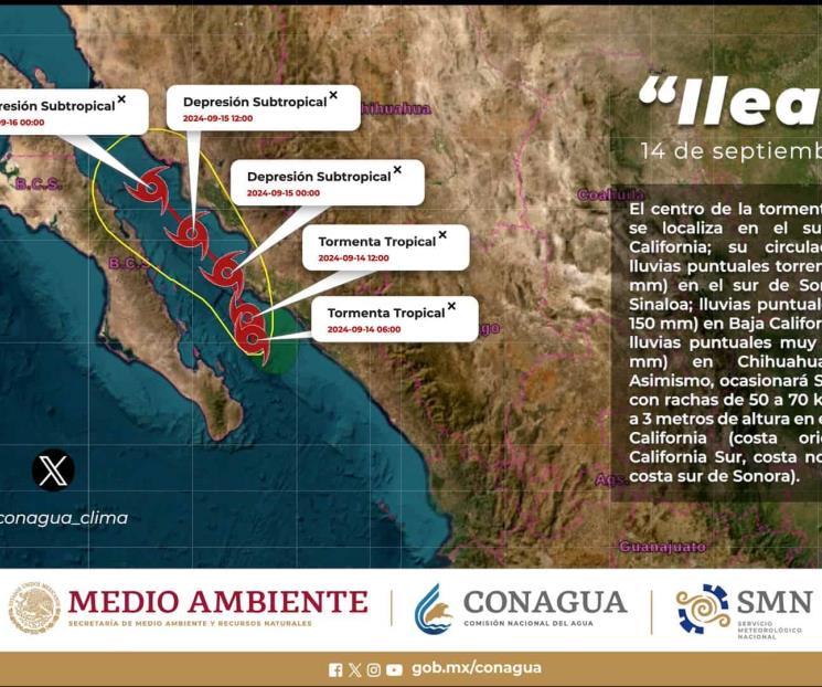 Seguirán lluvias en por Ileana y la onda tropical número 22