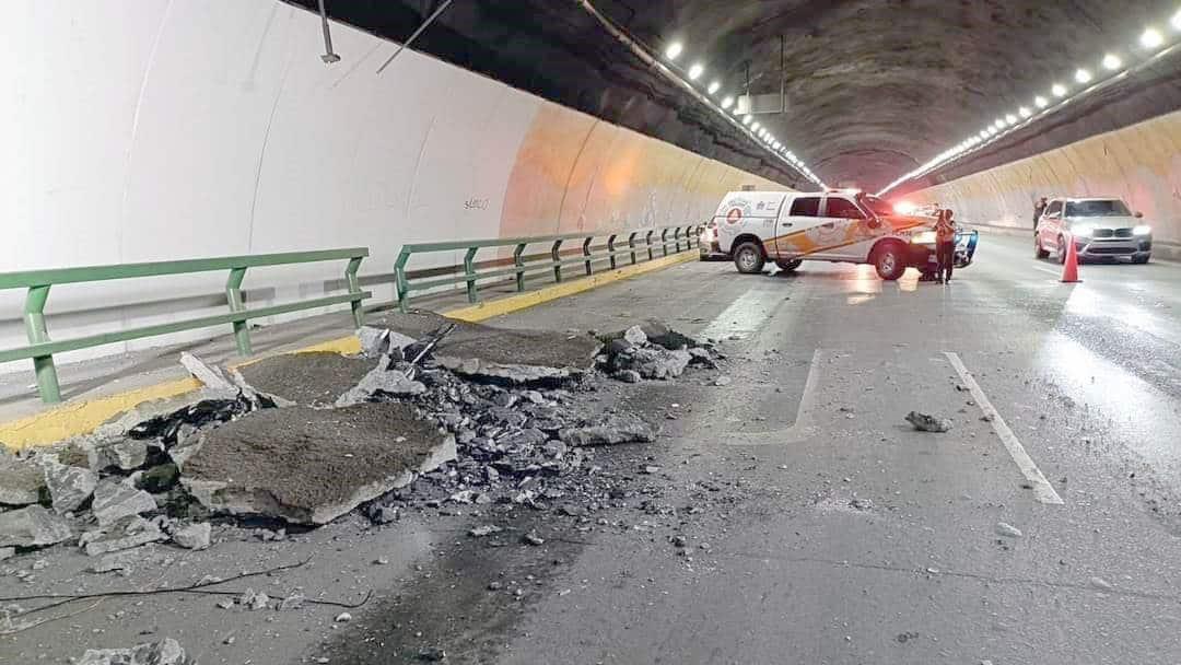 Cierran Túnel de la Loma Larga al desprenderse parte del techo