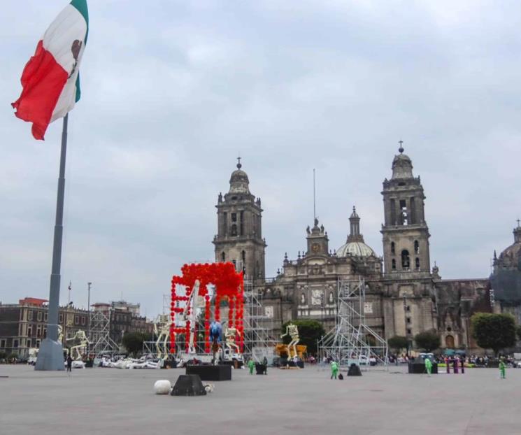 Alistan montaje de Megaofrenda 2024 en el Zócalo