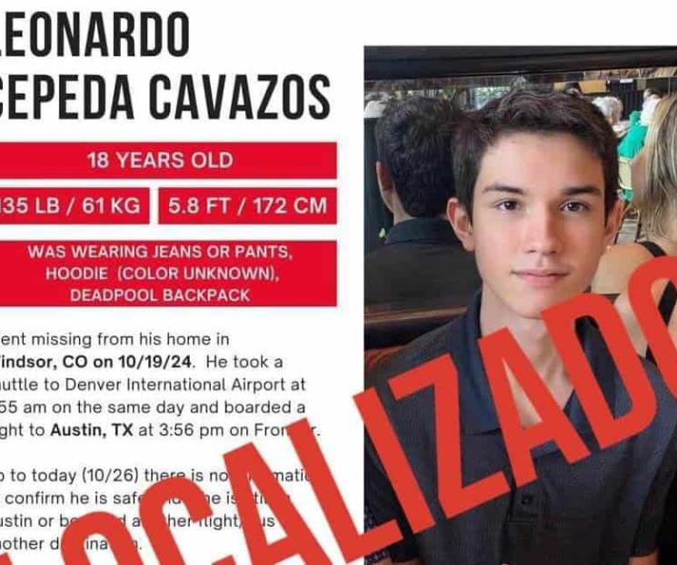 Localizan con vida a joven desaparecido